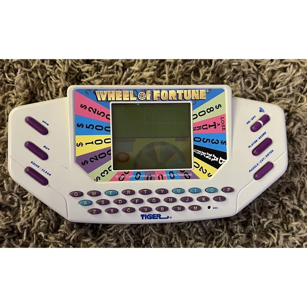 Vintage Tiger Wheel Of Fortune Handheld Electronic Game w/ Cartridge Tested 1995